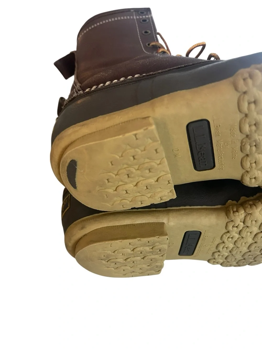 L.L. Bean Brown Leather & Rubber Winter Duck Boots with Shearling Lining size 7